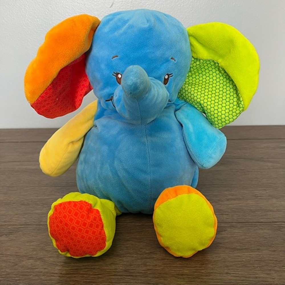 Gitzy Colorblock Elephant Plush Stuffed Animal Toy